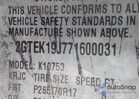 2007 GMC Sierra 1500 Sle1 z USA, uszkodzony, nr VIN 2GTEK19J771600031